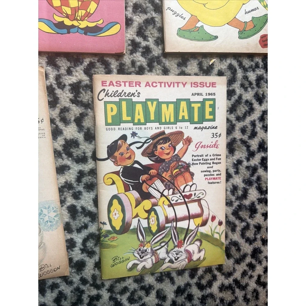 VTG Lot of 8 Children's Playmate Magazines 1962-65 Puzzles Great Pics Ephemera